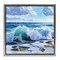 Stupell Industries Curling Aqua Wave on Shore Floating Frame, design by Kate Jarvik Birch